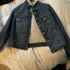 Almost Famous brand fuzzy interior Jean Jacket